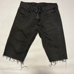 Levi's 505 Cutoff Jean Shorts Dark Gray Charcoal Size 34